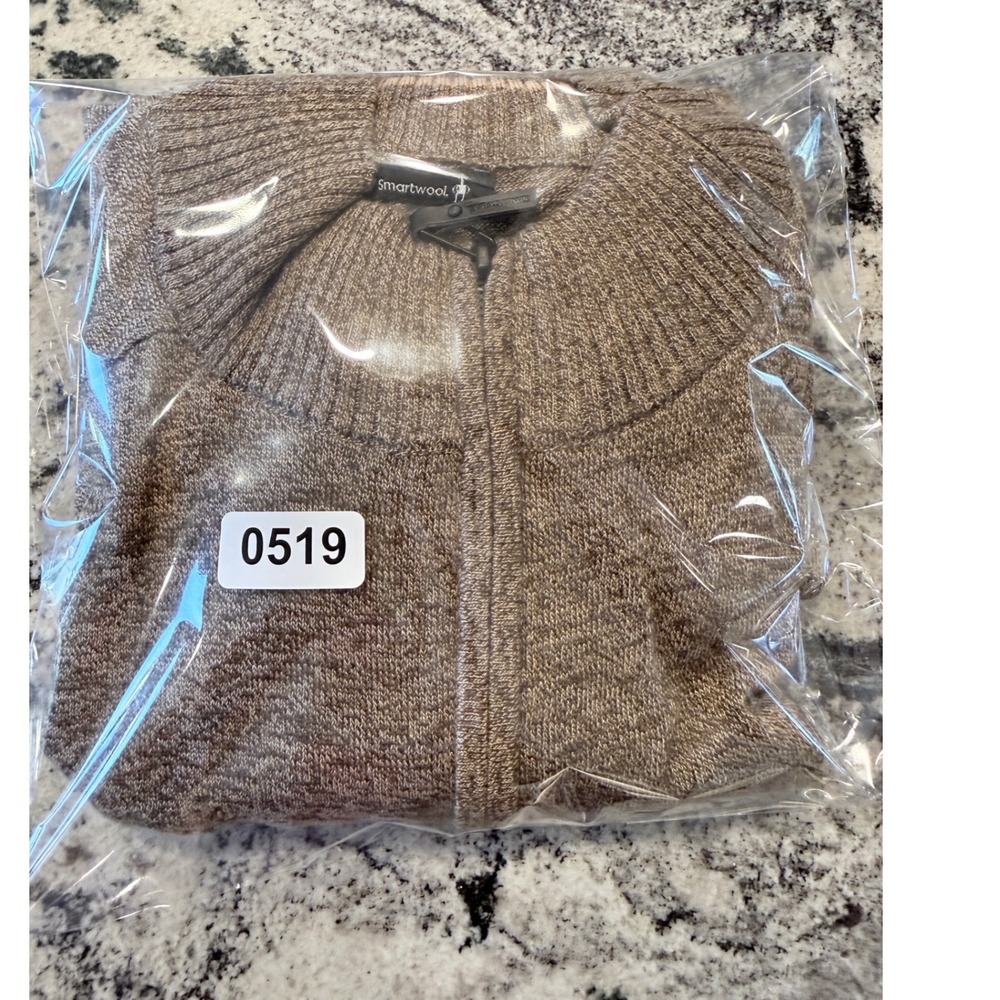Smartwool Mens XXL Quarter Zip Merino Wool Blend Sweater Heather Brown Mock Neck - Picture 8 of 8